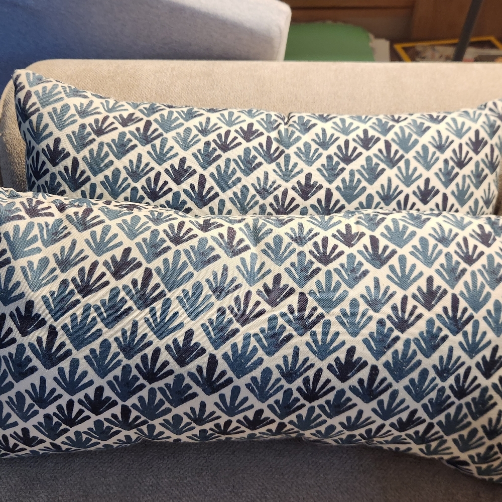 Blue and white Bolster Pillows